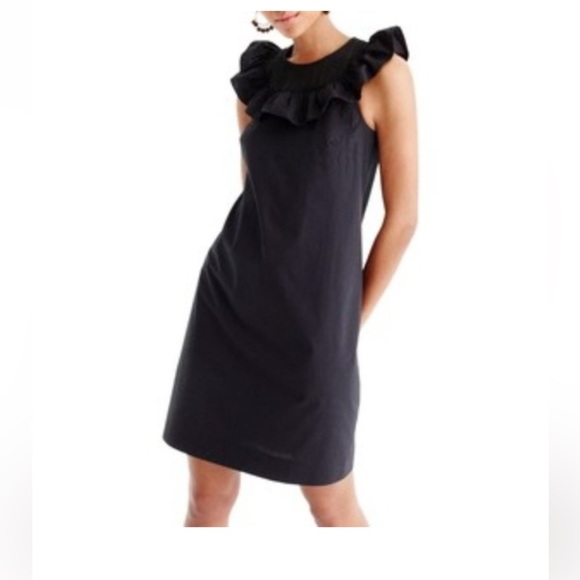 J. Crew Dresses & Skirts - J.Crew Ruffle Dress size 8 color black cotton